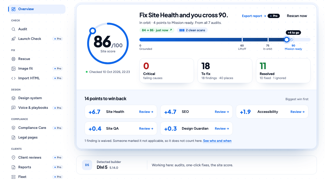 Checknaut plugin dashboard
